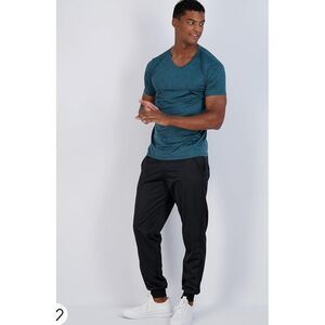 Real Essentials Men's V-Neck Dry-Fit‎ Moisture Wicking Athletic Performance  S/2